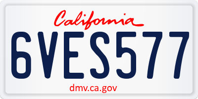 CA license plate 6VES577