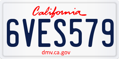 CA license plate 6VES579