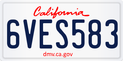 CA license plate 6VES583
