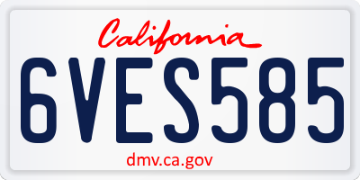 CA license plate 6VES585