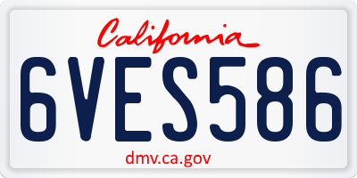 CA license plate 6VES586