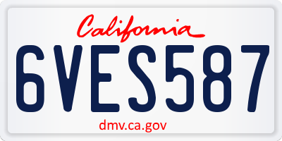CA license plate 6VES587