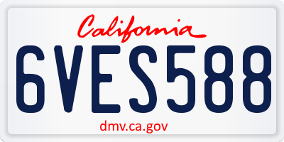 CA license plate 6VES588