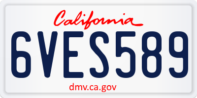 CA license plate 6VES589
