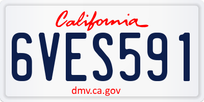 CA license plate 6VES591