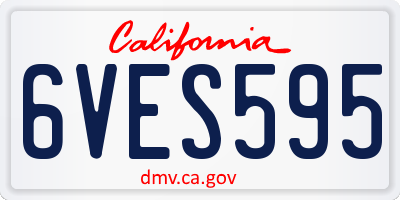 CA license plate 6VES595