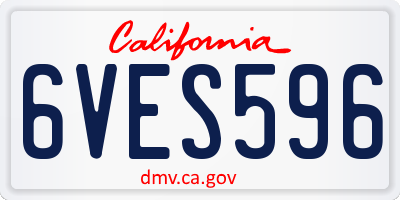 CA license plate 6VES596