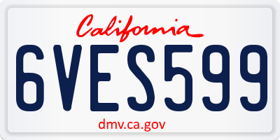 CA license plate 6VES599