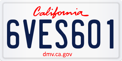 CA license plate 6VES601
