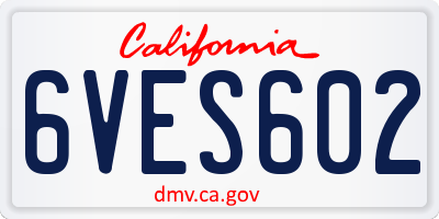 CA license plate 6VES602