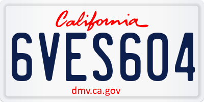 CA license plate 6VES604