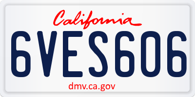 CA license plate 6VES606