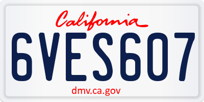 CA license plate 6VES607