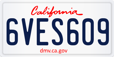 CA license plate 6VES609