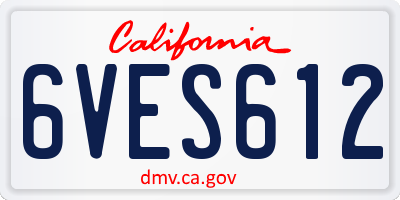 CA license plate 6VES612
