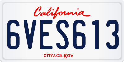CA license plate 6VES613