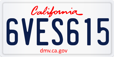 CA license plate 6VES615