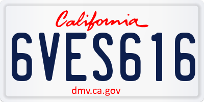 CA license plate 6VES616
