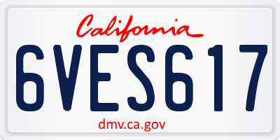 CA license plate 6VES617