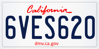 CA license plate 6VES620