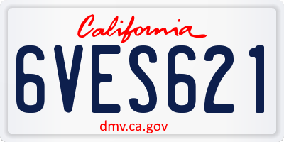 CA license plate 6VES621