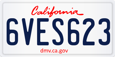 CA license plate 6VES623