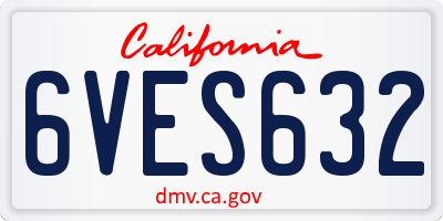 CA license plate 6VES632