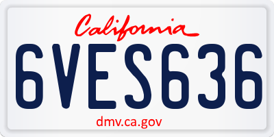 CA license plate 6VES636