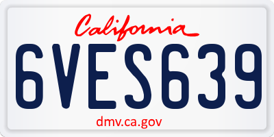 CA license plate 6VES639