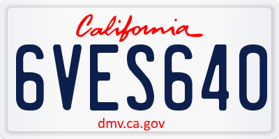 CA license plate 6VES640