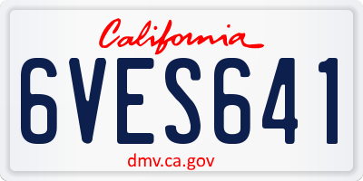 CA license plate 6VES641