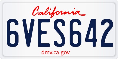 CA license plate 6VES642