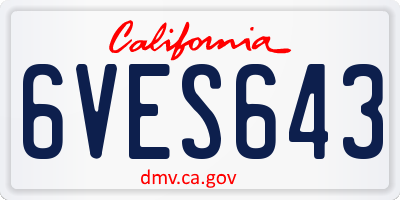 CA license plate 6VES643