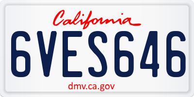 CA license plate 6VES646