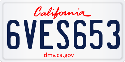 CA license plate 6VES653