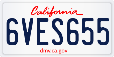 CA license plate 6VES655