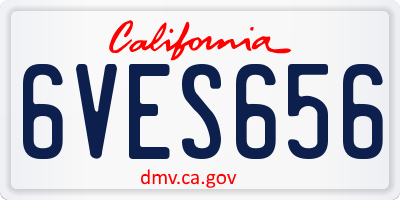 CA license plate 6VES656