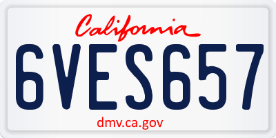 CA license plate 6VES657