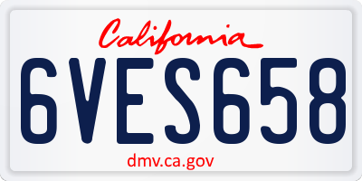 CA license plate 6VES658