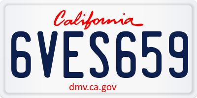 CA license plate 6VES659