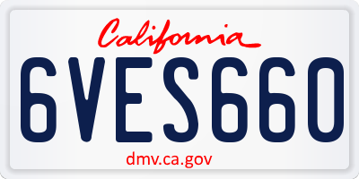 CA license plate 6VES660