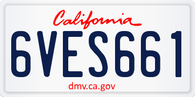 CA license plate 6VES661