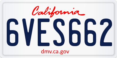 CA license plate 6VES662