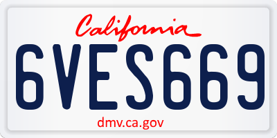 CA license plate 6VES669