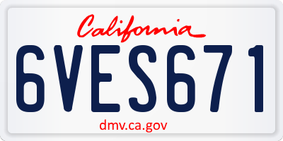 CA license plate 6VES671