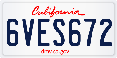 CA license plate 6VES672