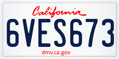 CA license plate 6VES673