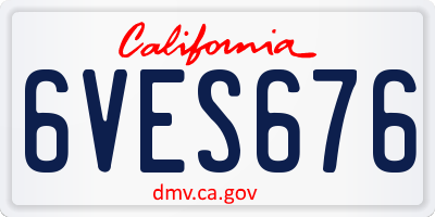 CA license plate 6VES676