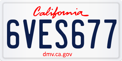 CA license plate 6VES677
