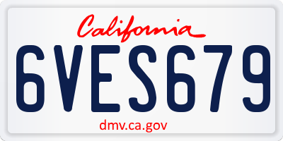 CA license plate 6VES679